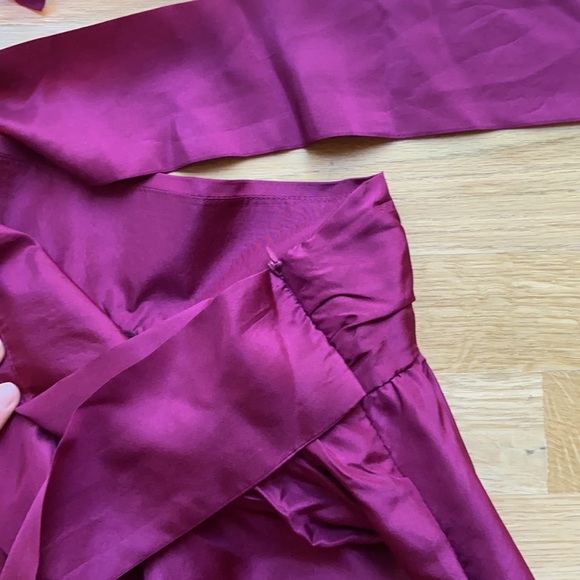 NWOT 100% Silk Purple Bubble Shorts w/ Pockets - Picture 4 of 5